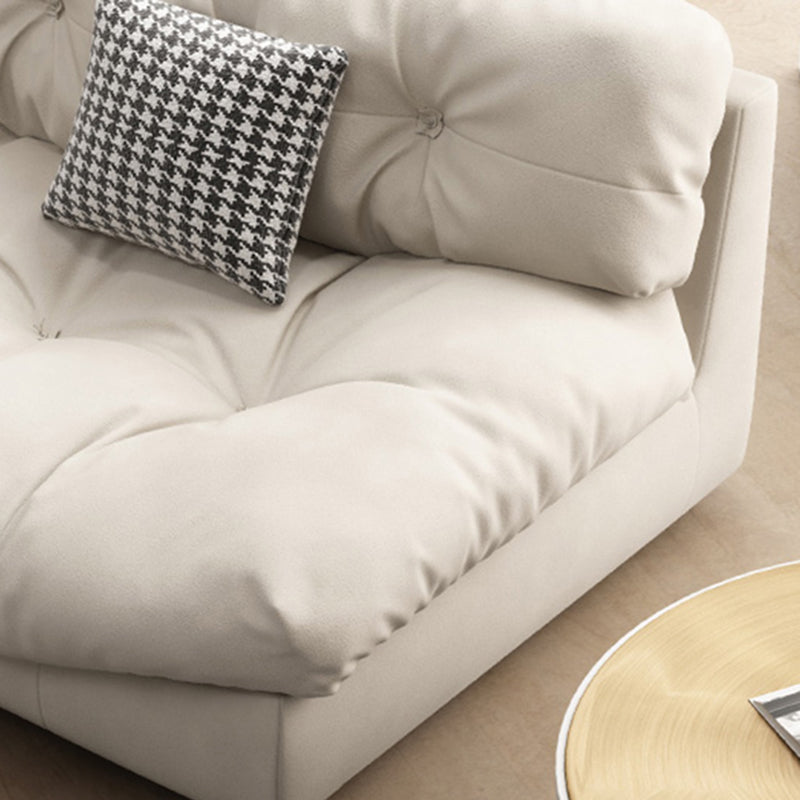 Tufted Split-Back Contemporary Standard Settee Couch in Beige