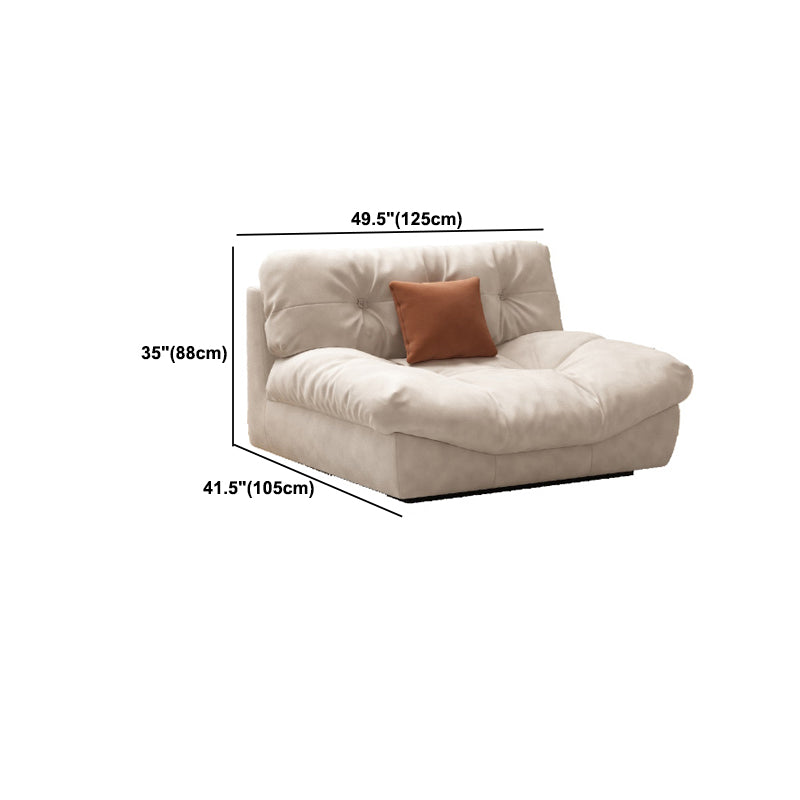 Tufted Split-Back Contemporary Standard Settee Couch in Beige