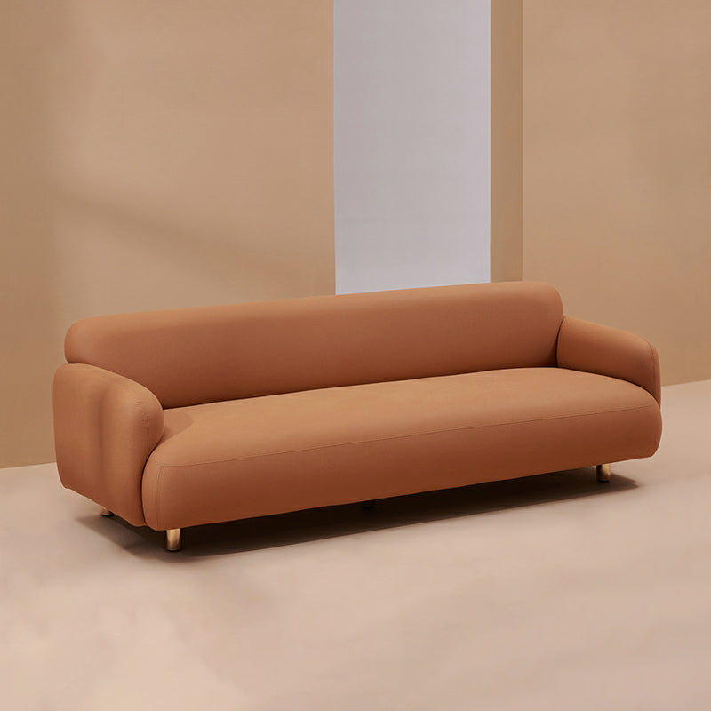 Stain Resistant Faux Leather Sofa Contemporary Standard Sofa for Living Room