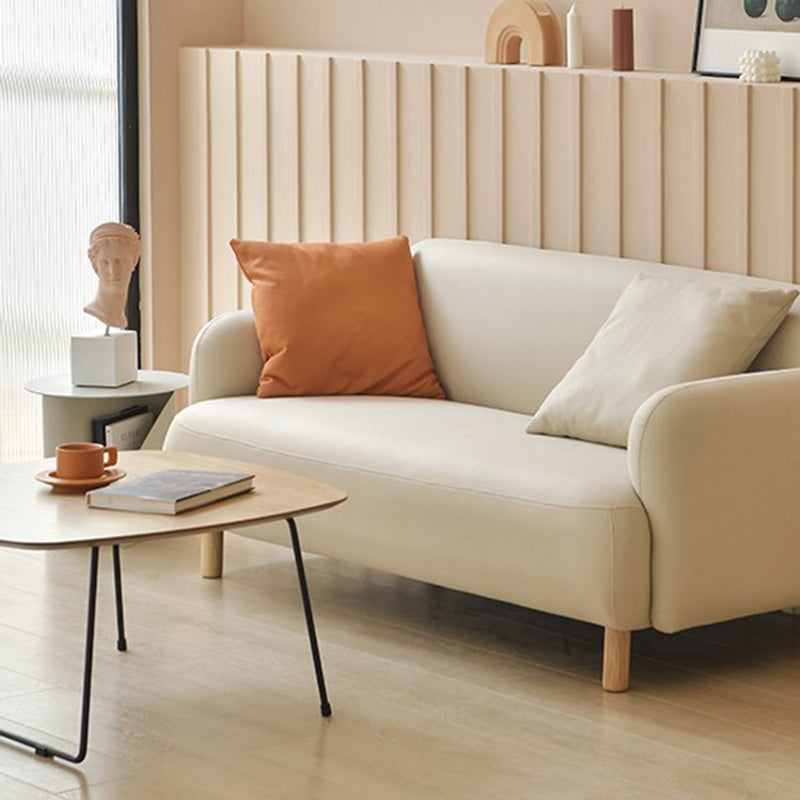 Stain Resistant Faux Leather Sofa Contemporary Standard Sofa for Living Room