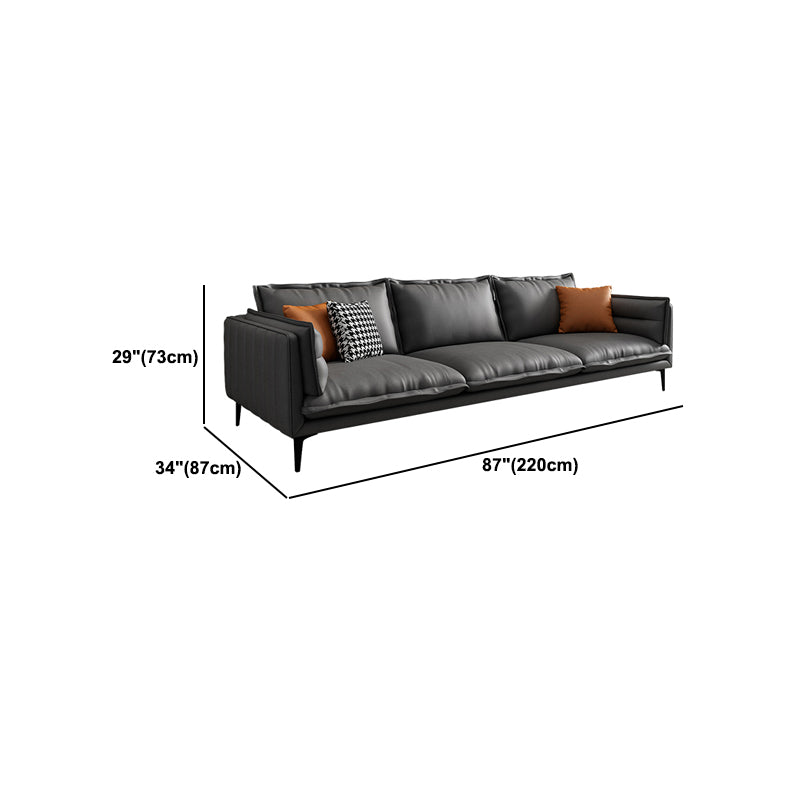 Standard Contemporary Square Arm Stain Resistant Settee Couch with Pillows