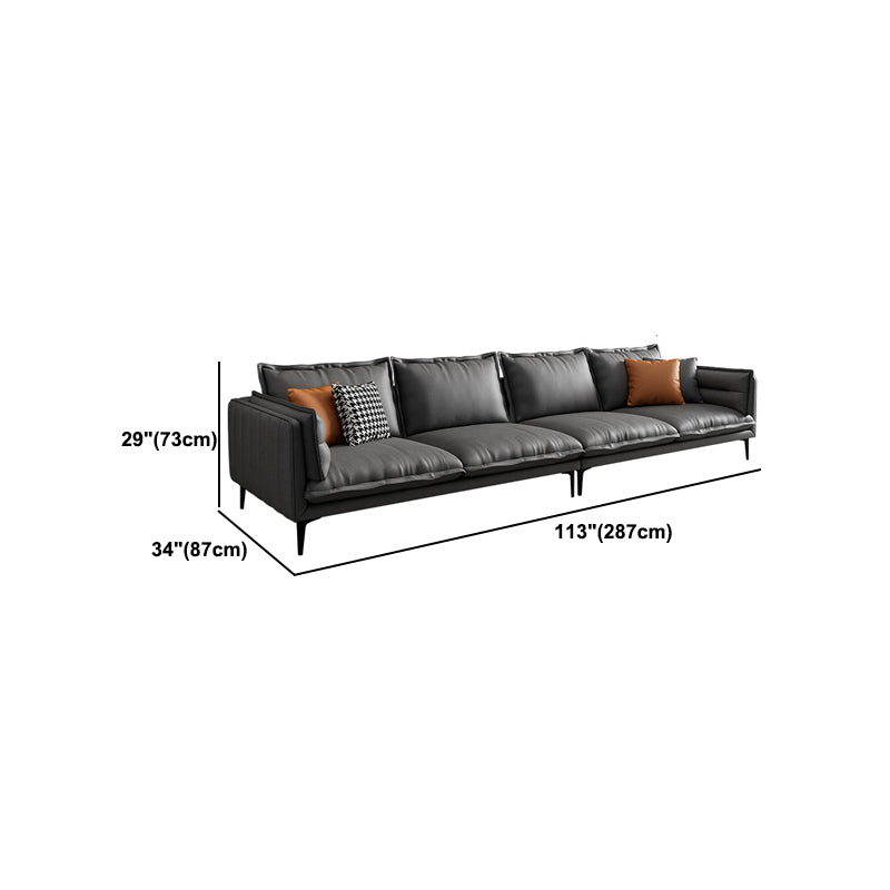 Standard Contemporary Square Arm Stain Resistant Settee Couch with Pillows