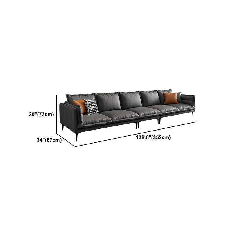 Standard Contemporary Square Arm Stain Resistant Settee Couch with Pillows