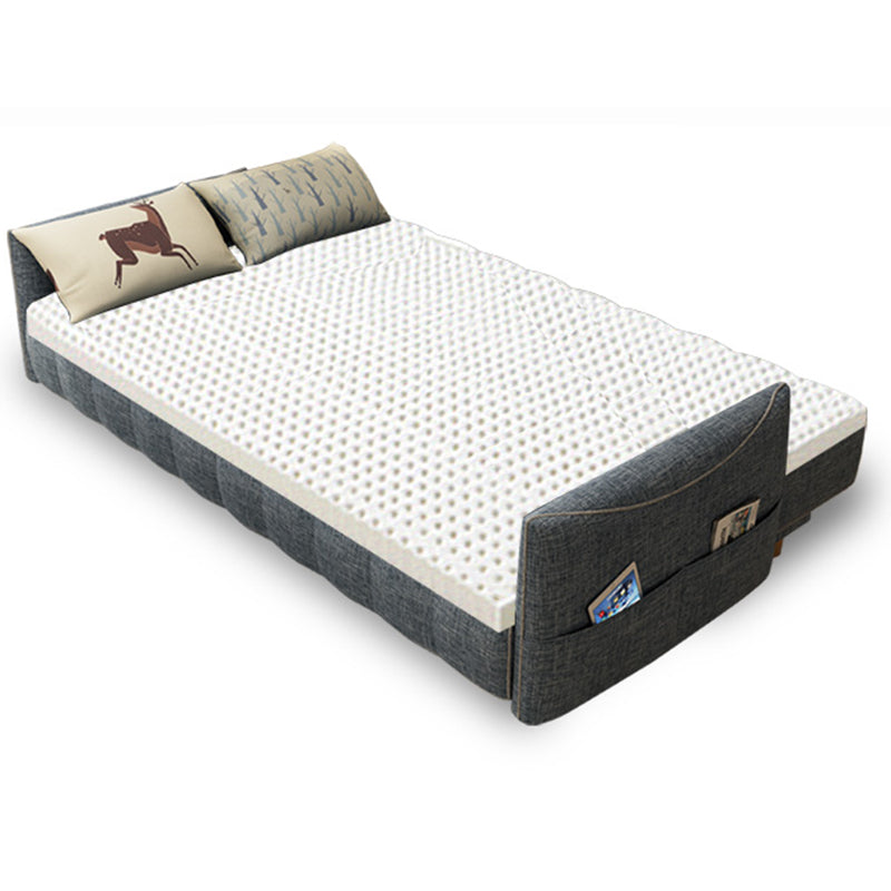 Cotton Blend and Faux Leather Contemporary Armless Couch Bed