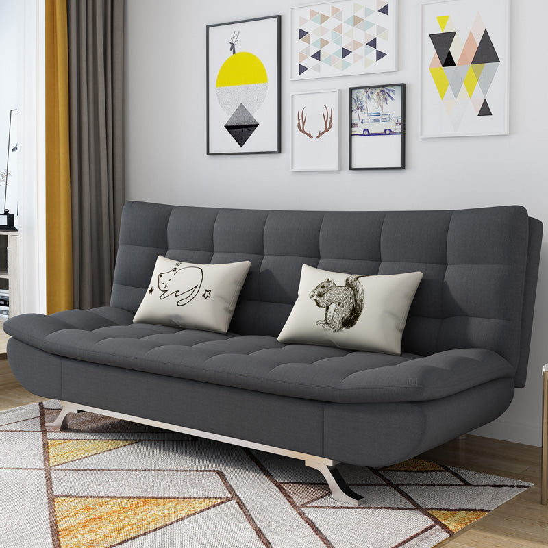 Convertible Contemporary Biscuit Back Armless Cotton Blend Sofa Bed