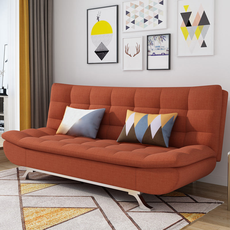 Convertible Contemporary Biscuit Back Armless Cotton Blend Sofa Bed