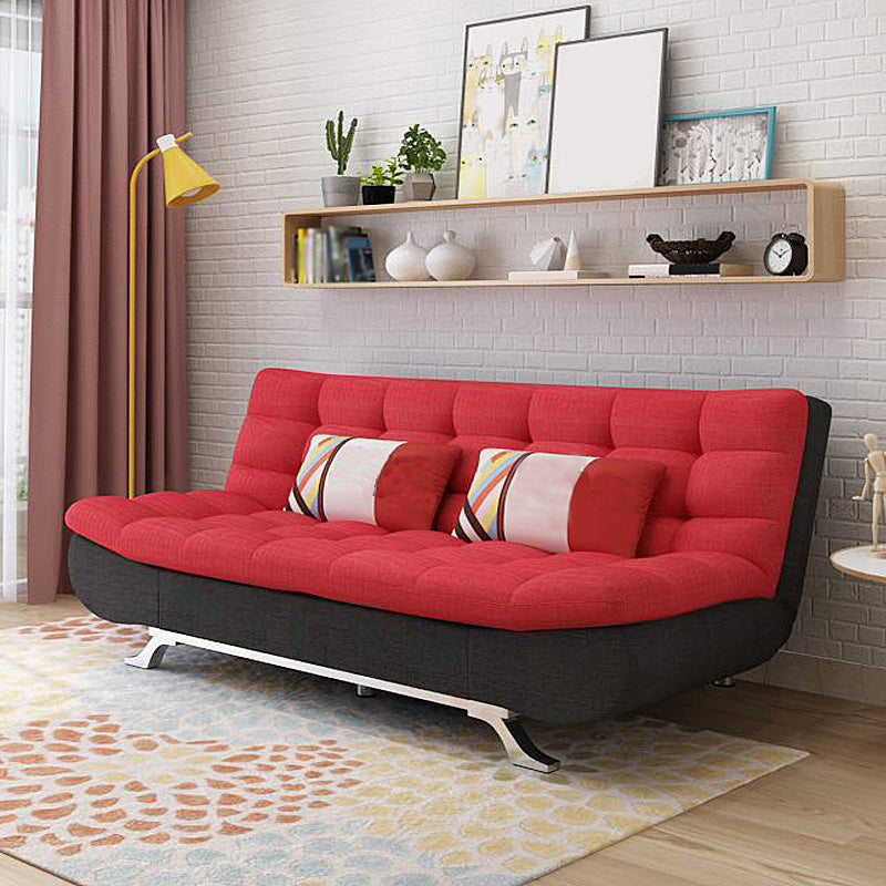 Convertible Contemporary Biscuit Back Armless Cotton Blend Sofa Bed