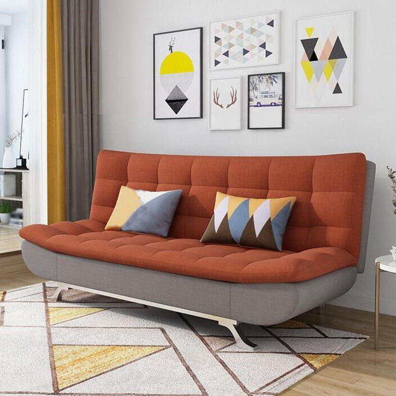 Convertible Contemporary Biscuit Back Armless Cotton Blend Sofa Bed