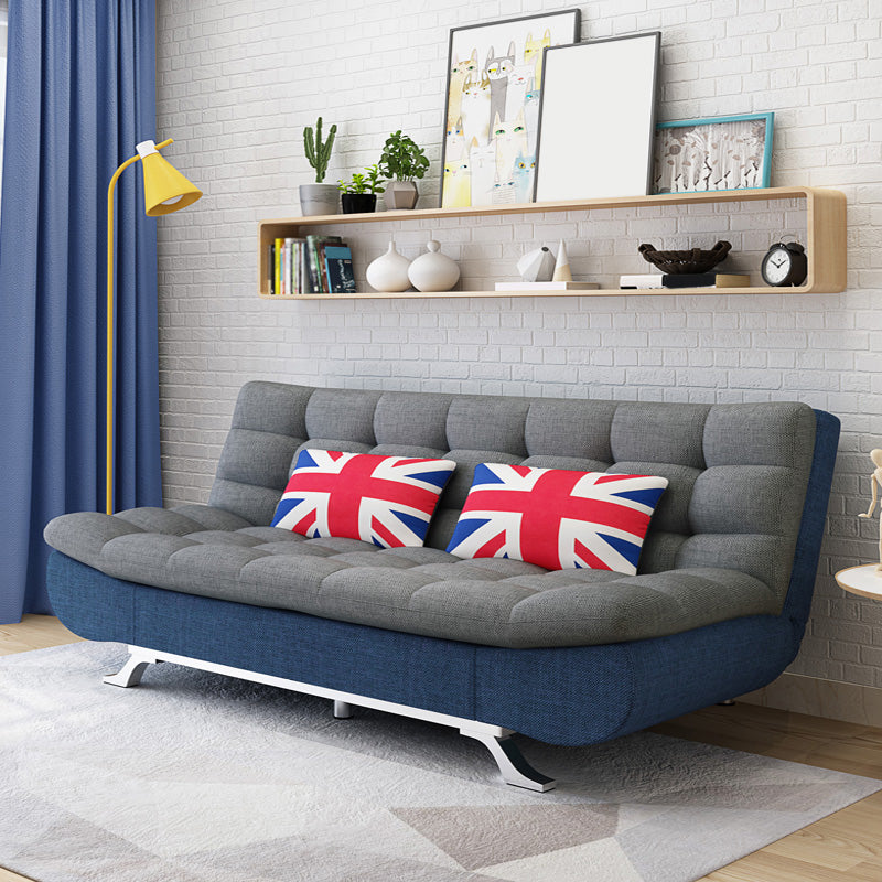 Convertible Contemporary Biscuit Back Armless Cotton Blend Sofa Bed