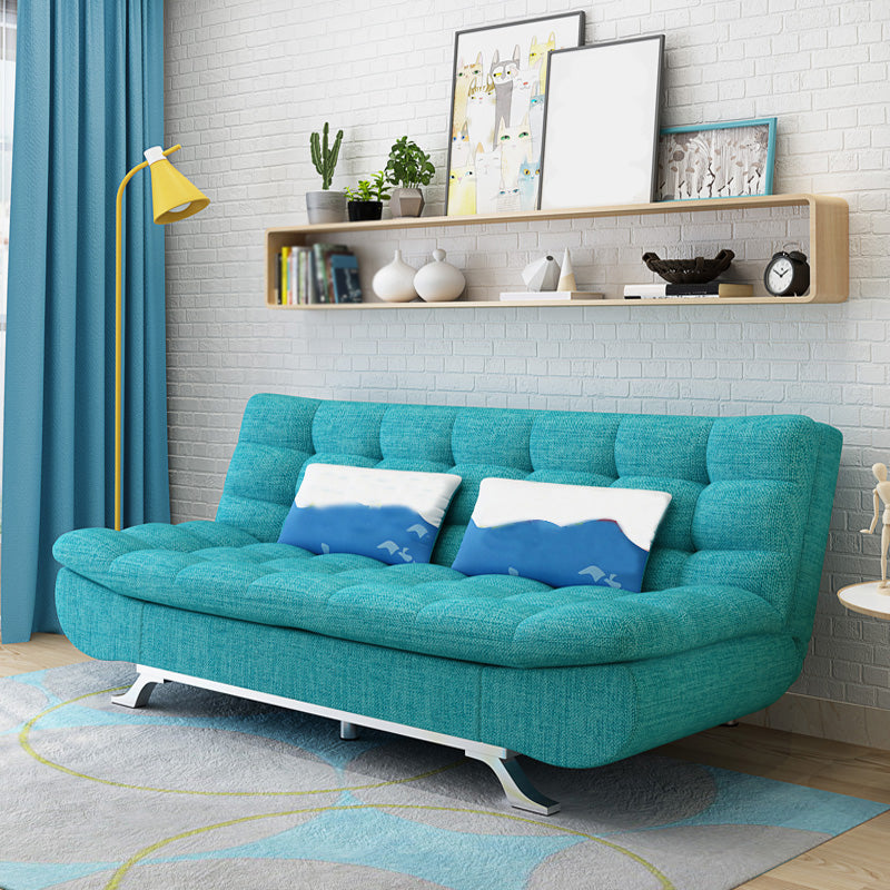 Convertible Contemporary Biscuit Back Armless Cotton Blend Sofa Bed