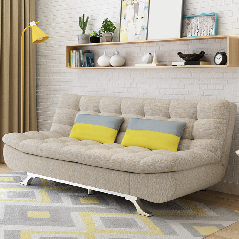Convertible Contemporary Biscuit Back Armless Cotton Blend Sofa Bed