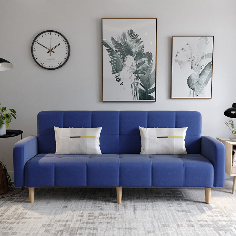 Linen Contemporary Square Arm Sofa Convertible Sofa with Biscuit Back for Living Room