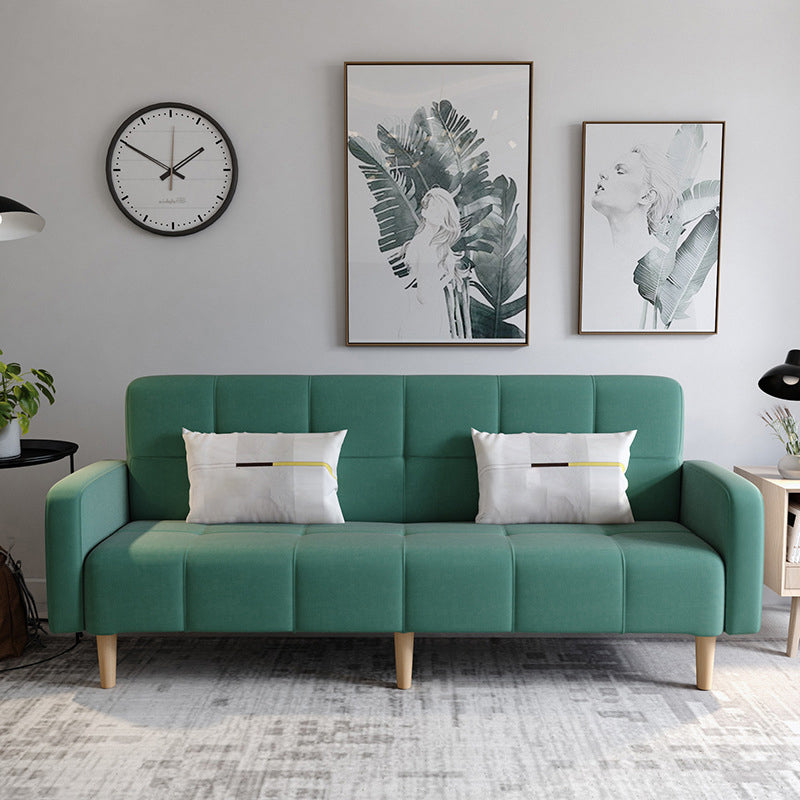 Linen Contemporary Square Arm Sofa Convertible Sofa with Biscuit Back for Living Room
