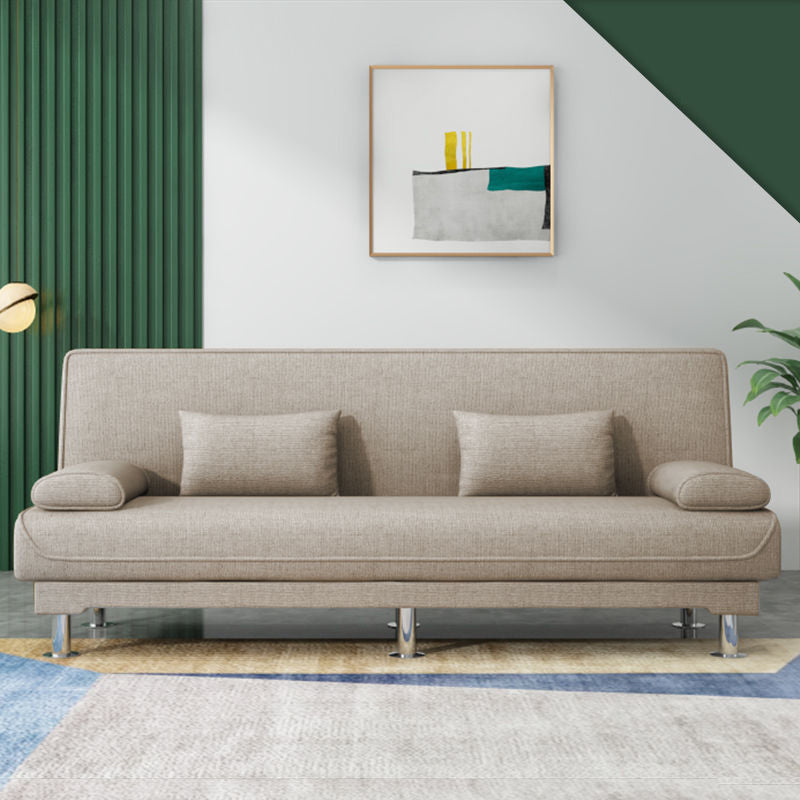 Washable Linen Contemporary Armless Sofa Convertible Sofa for Living Room