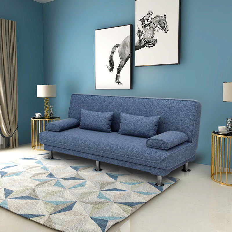 Washable Linen Contemporary Armless Sofa Convertible Sofa for Living Room
