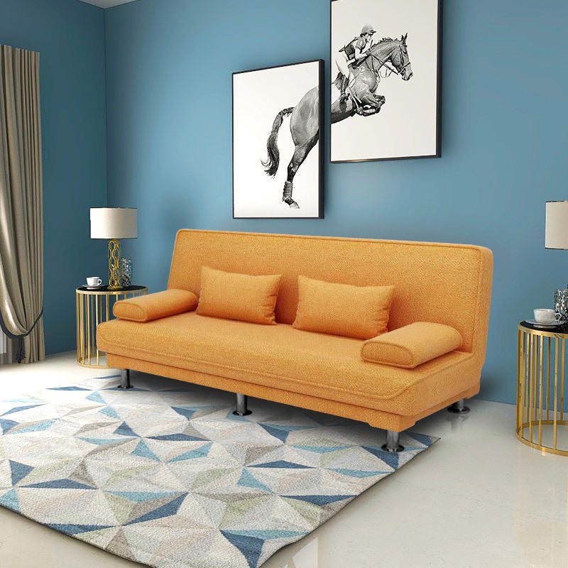 Washable Linen Contemporary Armless Sofa Convertible Sofa for Living Room