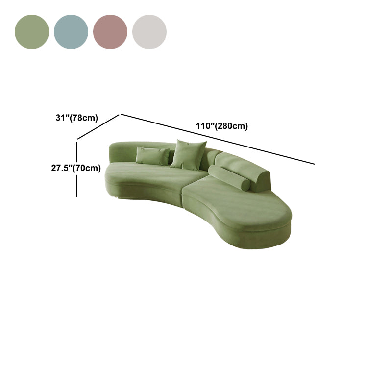 Nordic Style 27.5"H Velvet Armless Sofa& Chaise for Living Room
