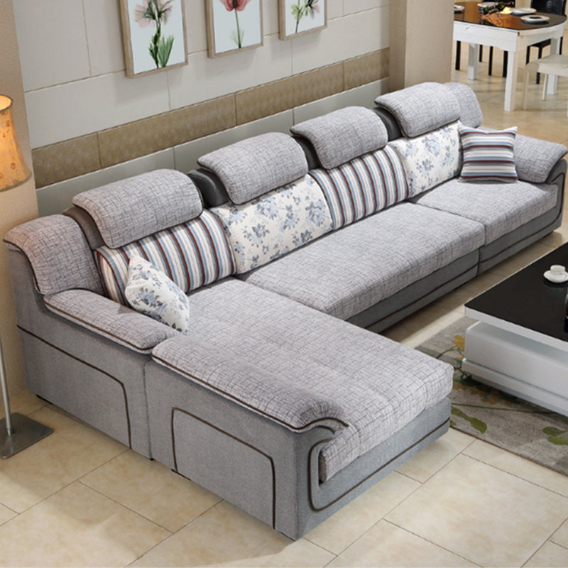 35.4"H Modern Style Pillow Top Arm Sofa& Chaise for Living Room
