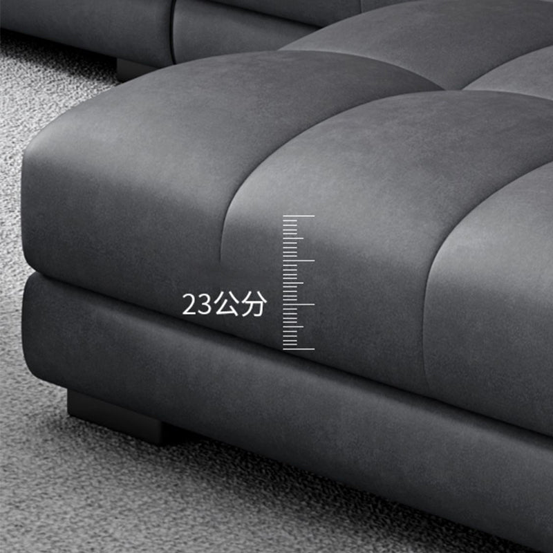 Modern 39.3"H Faux Leather Pillow Top Arm Sofa & Chaise for Living Room