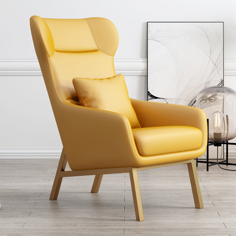 Faux Leather Chair25.5" L x37.4" W x 37.7" H  Arms Included Chair for Bedroom