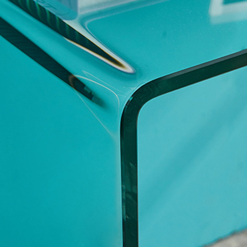 Modern Style Coffee Table with Rectangular Black/transparent Tempered Glass Abstract Base