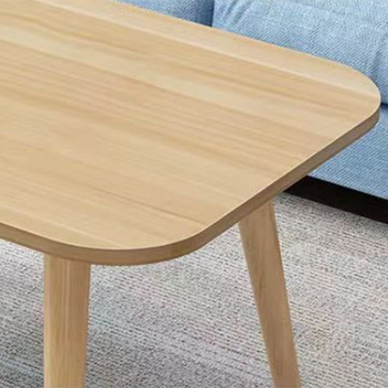 Contemporary Wooden Coffee Table with 4 Natural Legs and Rectangle Top