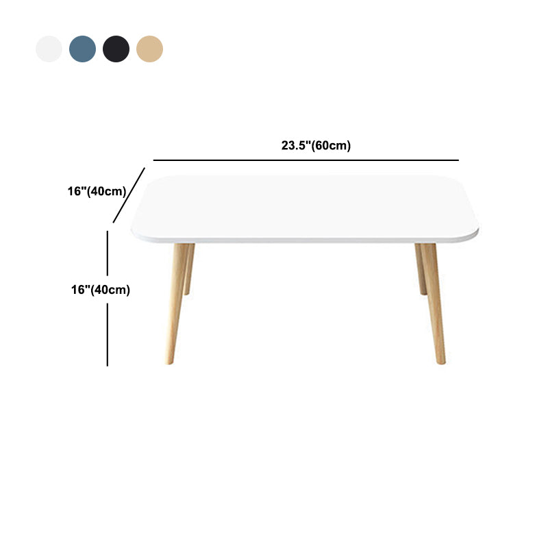 Contemporary Wooden Coffee Table with 4 Natural Legs and Rectangle Top