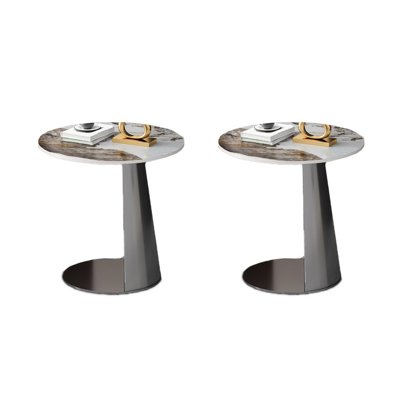 Modern 19.69" Tall Stone End Table Pedestal Side Accent Table