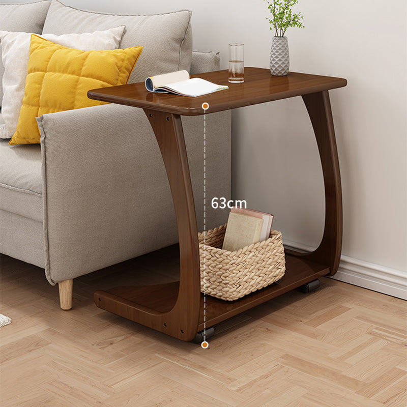 Nordic C Side Table Solid Wood Rectangular Side Table for Living Room