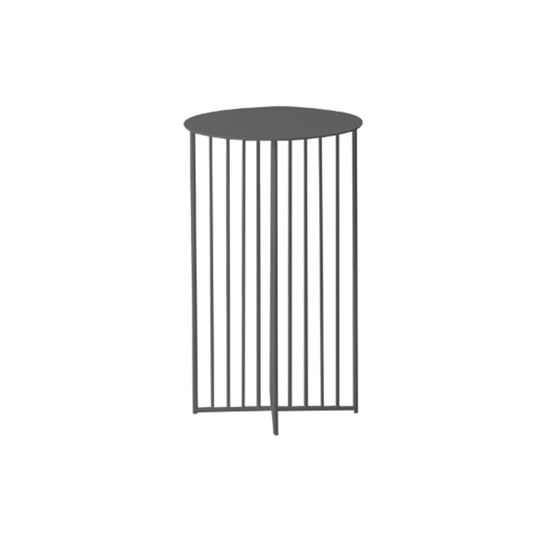 Mid-Century Modern Round Iron End Table Dia 11.81" Pedestal Side Table
