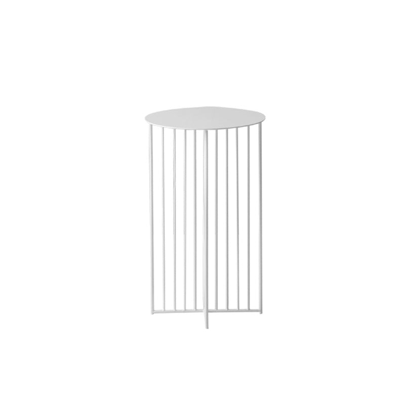 Mid-Century Modern Round Iron End Table Dia 11.81" Pedestal Side Table
