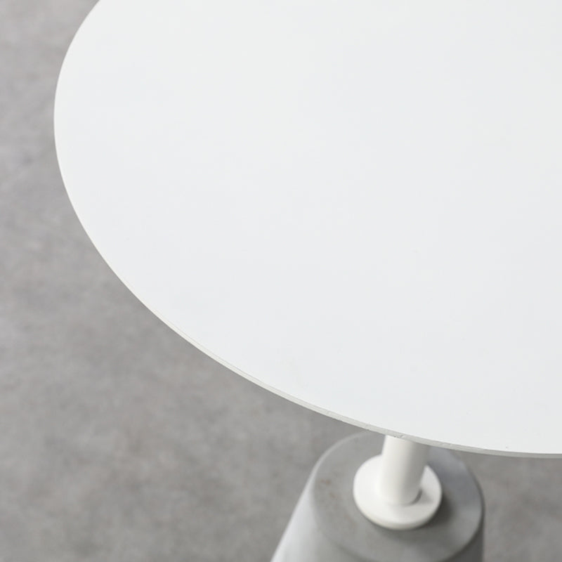 Dia 15.75"/19.69" Metal Round End Table Pedestal Side Table with Concrete Accent