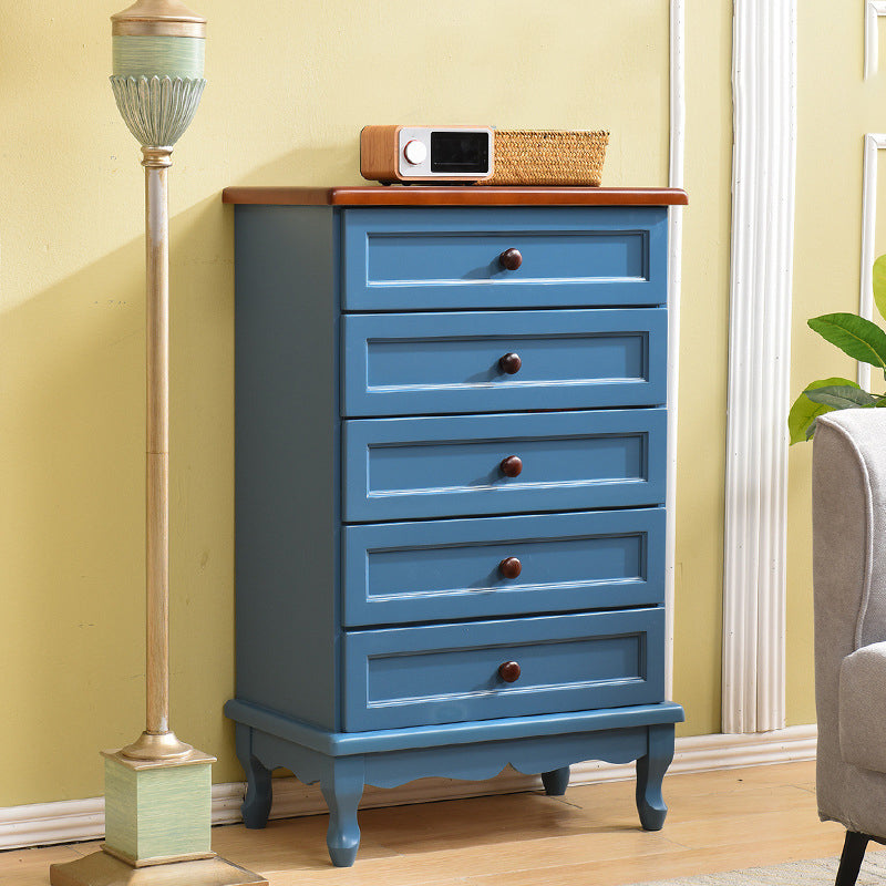 Mid-Century Modern Accent Chest with 5 Drawers Storage Cabinet