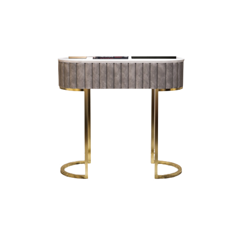 Oval Marble Console Table Ironcraft Frame Accent Table for Hall