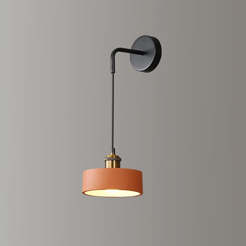 Modern Metal LED Wall Sconce Geometric Shape Wall Light with Resin Shade for Bedroom