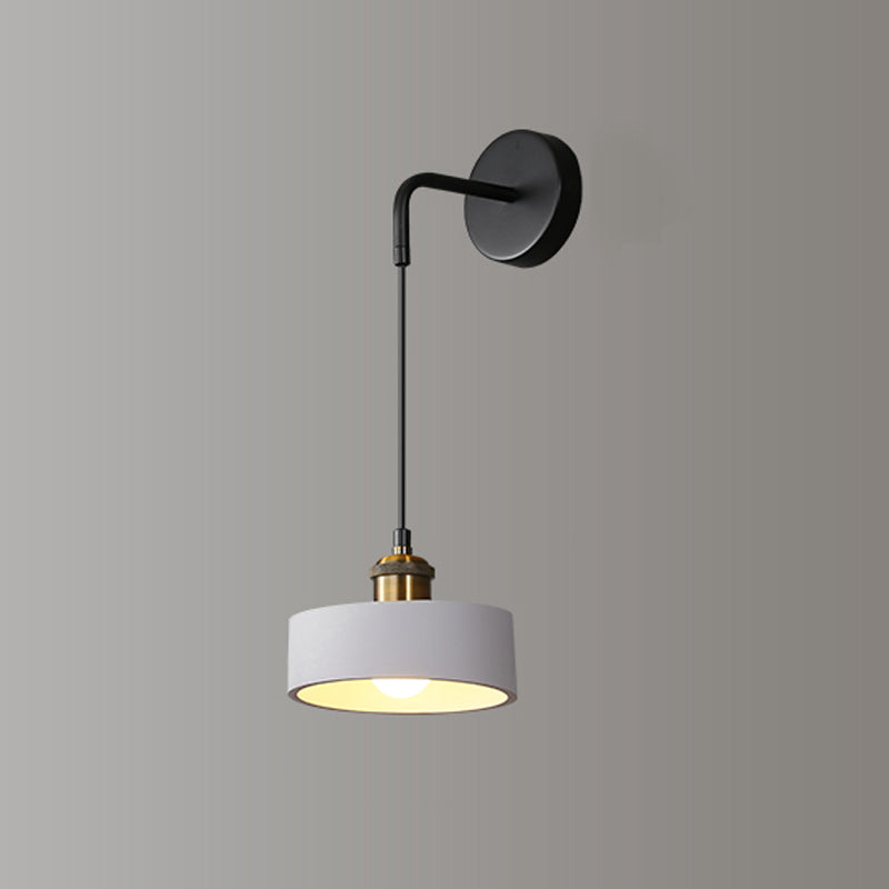 Modern Metal LED Wall Sconce Geometric Shape Wall Light with Resin Shade for Bedroom