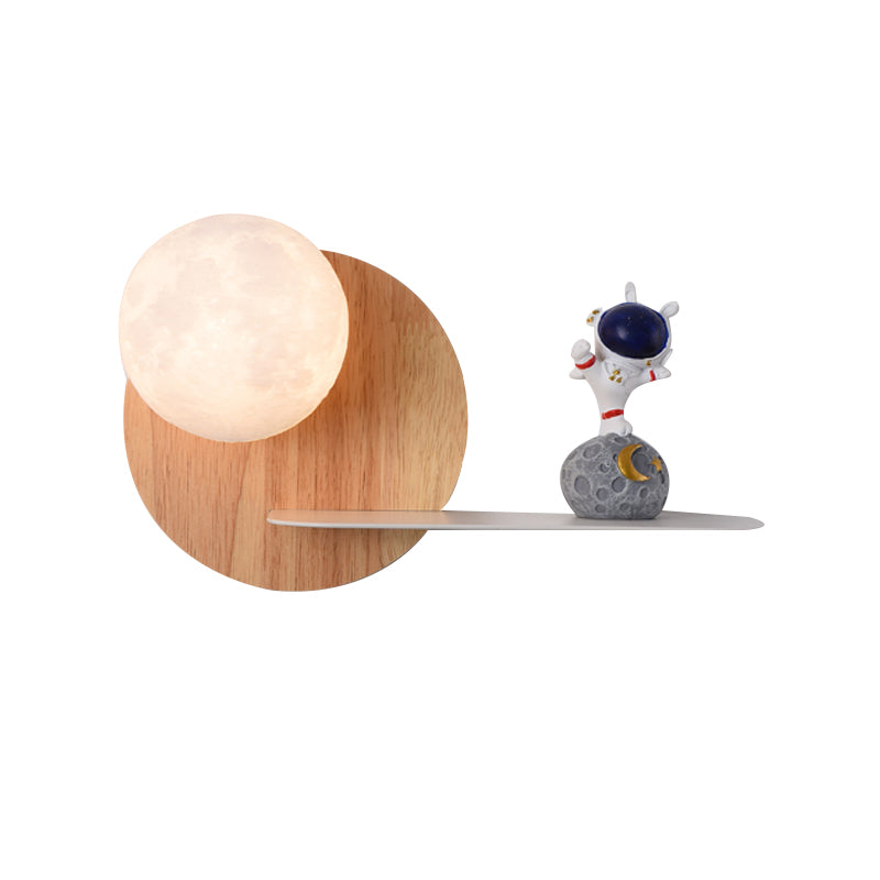 Metal & Wood 1 - Light Wall Light , Kids Style , Round / Square Wall Fixture