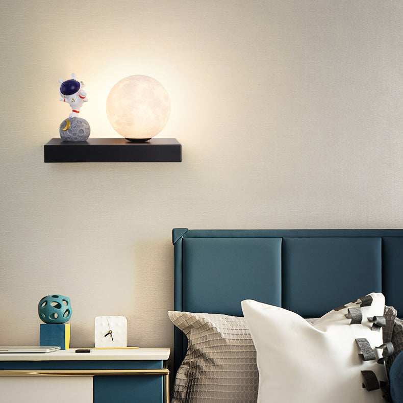 Metal & Wood 1 - Light Wall Light , Kids Style , Round / Square Wall Fixture