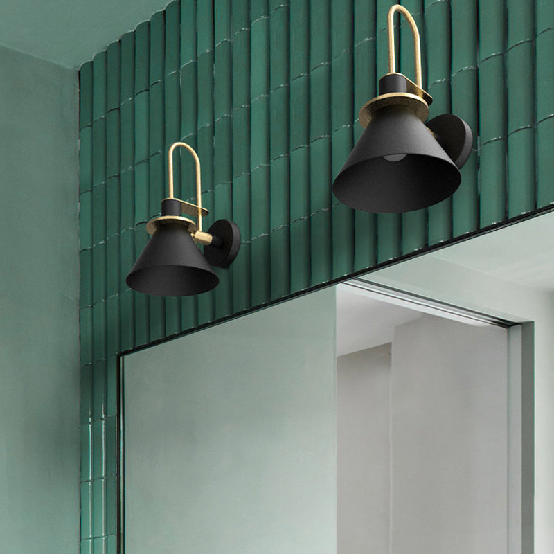 Conical Shaded Sconce Light Fixture Metal Wall Mount Lighting