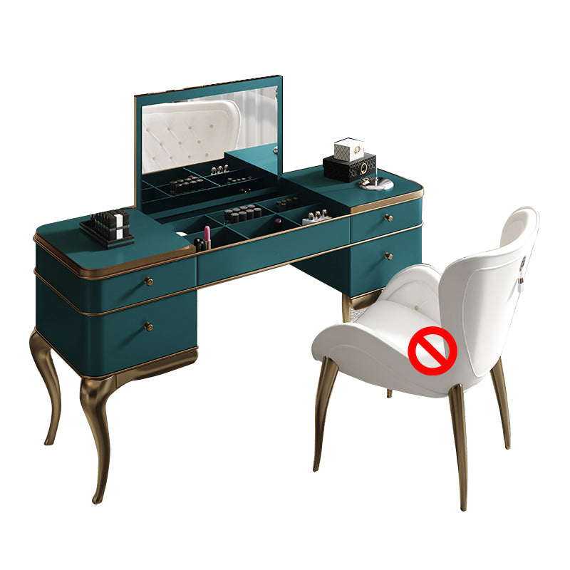 4 Storage Drawers Mirrored Vanity Victorian Wooden Make-up Vanity