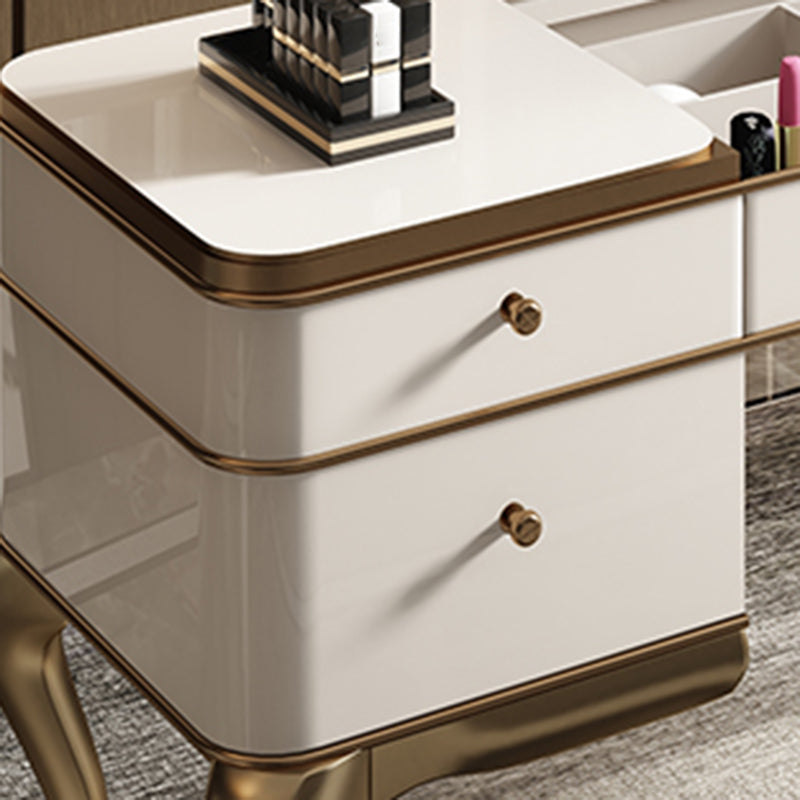 4 Storage Drawers Mirrored Vanity Victorian Wooden Make-up Vanity