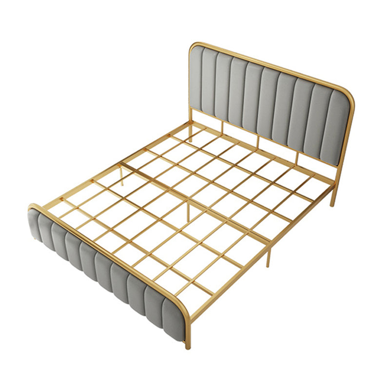 Glam Style Rectangular Headboard Standard Bed with Panel Headboard Bed