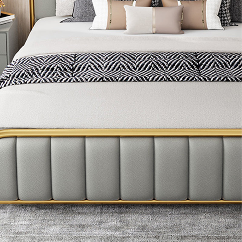 Glam Style Rectangular Headboard Standard Bed with Panel Headboard Bed