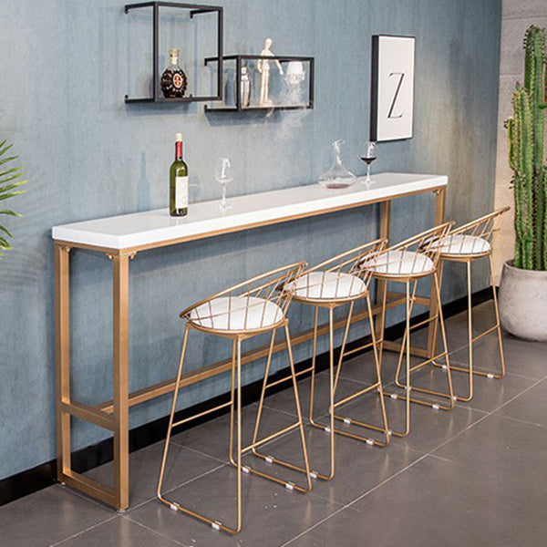 Stone Bar Dining Table Glam Style Bar Table for Milk Tea Shop Cafe