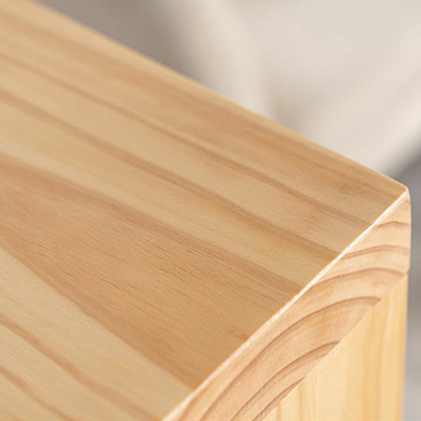 Pine Wood Top Rectangular Bar Table Modern Bistro Table with Double Pedestal