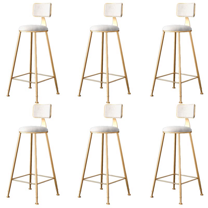 Glam Metal Barstool Velvet Gold Furniture in Matte Finish for Indoor