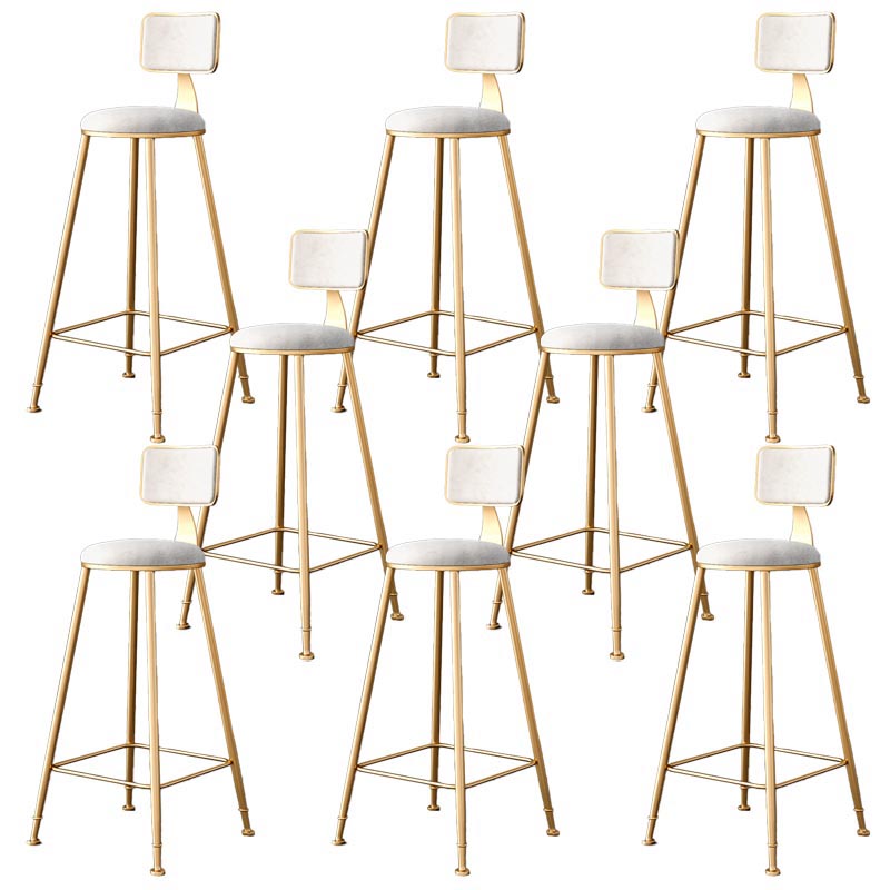 Glam Metal Barstool Velvet Gold Furniture in Matte Finish for Indoor