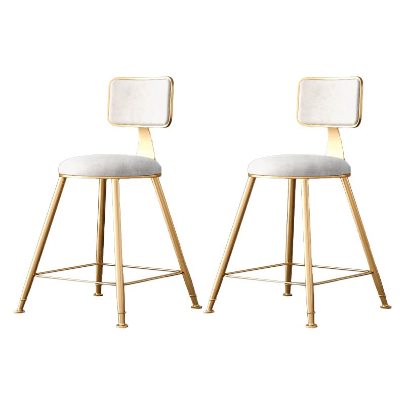Glam Metal Barstool Velvet Gold Furniture in Matte Finish for Indoor