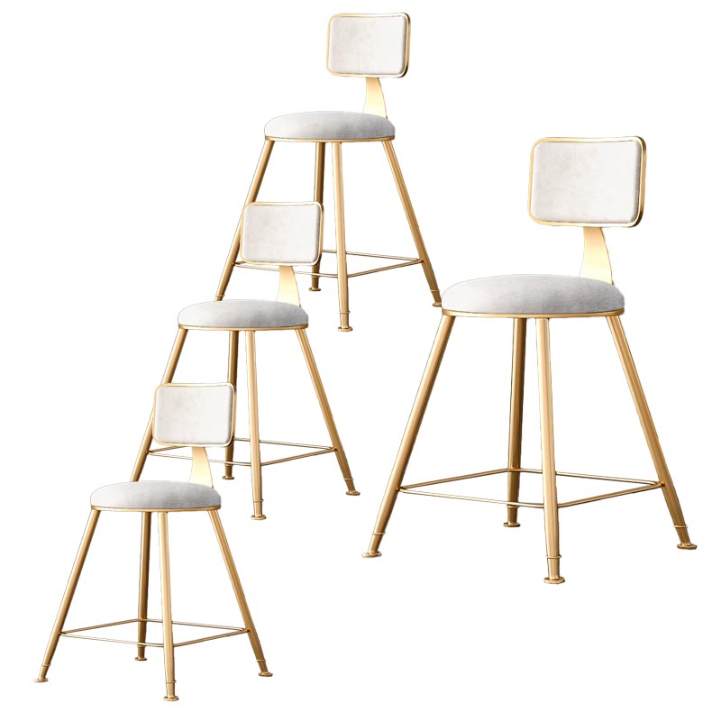Glam Metal Barstool Velvet Gold Furniture in Matte Finish for Indoor
