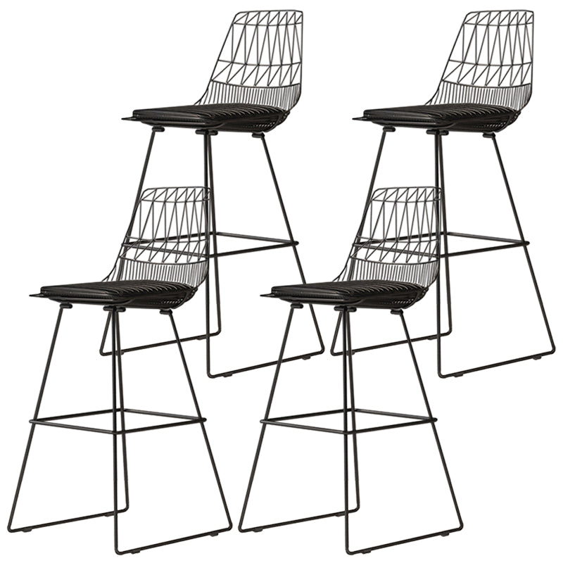 Glam Iron Upholstered Bar Stool Armless Backrest Stool for Bristol